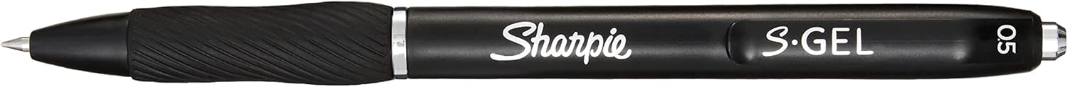 Sharpie S-Gel, Gel Pens, Fine Point (0.5 mm), Black Ink Gel Pen, 4 Count