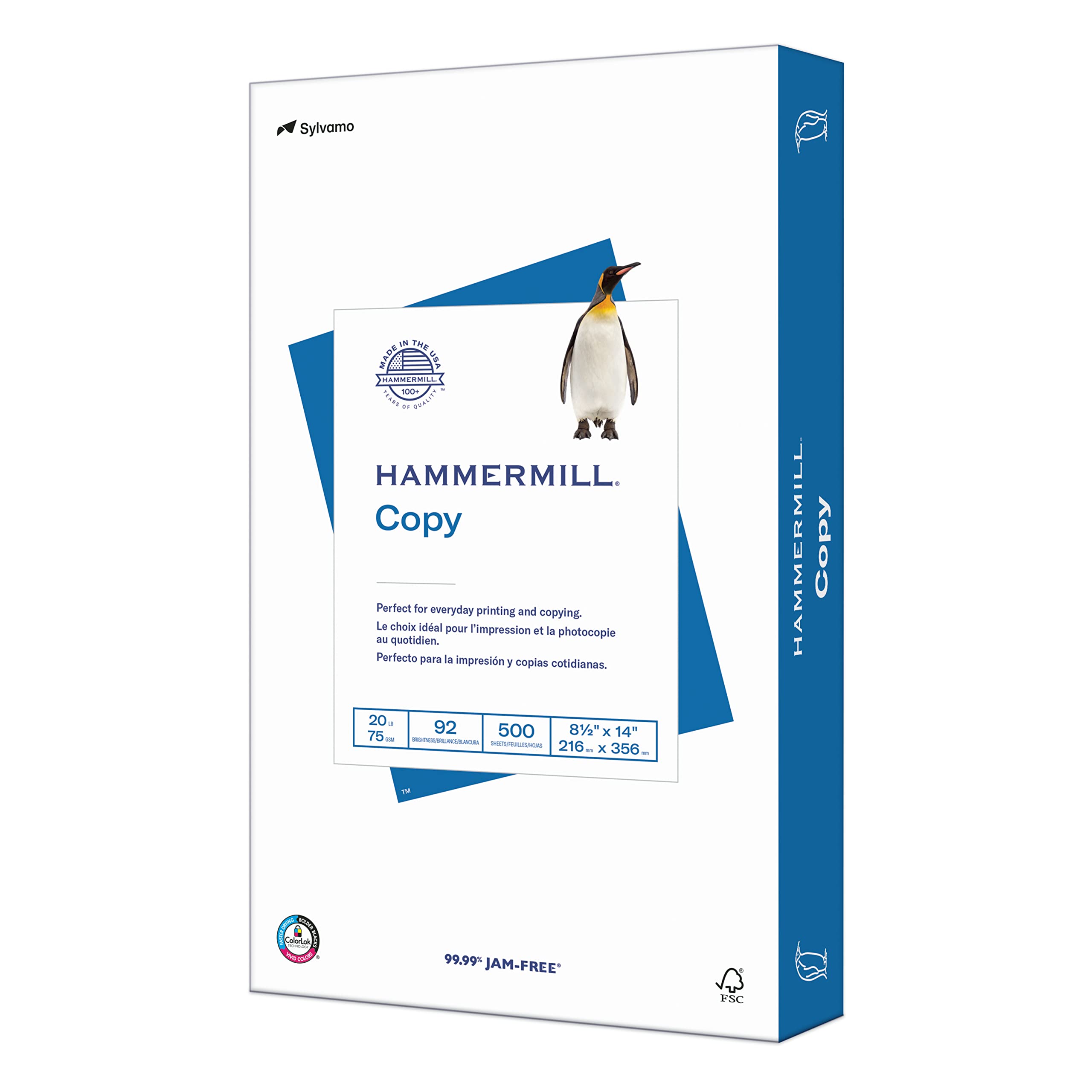 Hammermill Printer Paper, 20 lb Copy Paper, 8.5 x 11 - 5 Ream (2,500 Sheets) - 92 Bright, Made in the USA