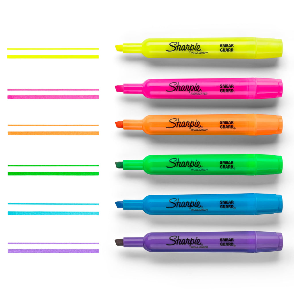 Sharpie Tank Highlighters, Chisel Tip, Assorted Colours, 12 Count