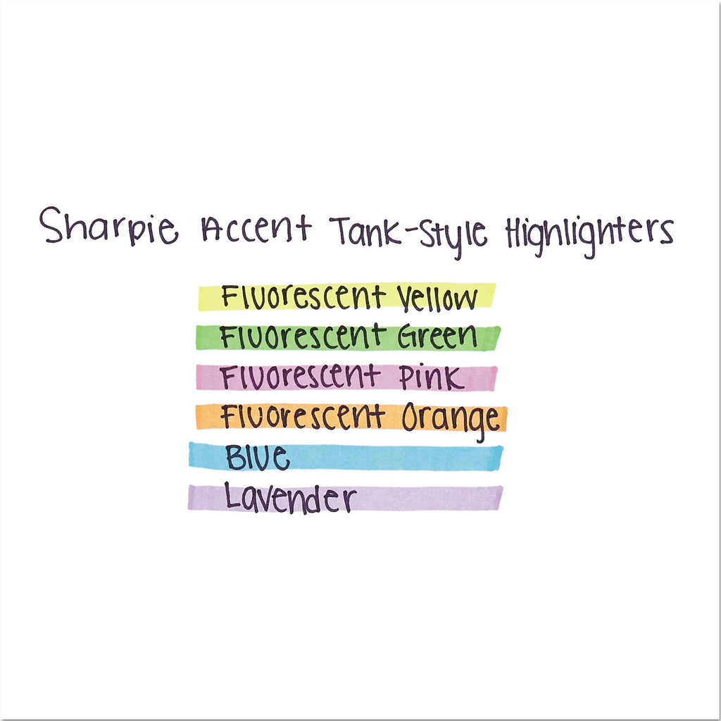 Sharpie Tank Highlighters, Chisel Tip, Assorted Colours, 12 Count
