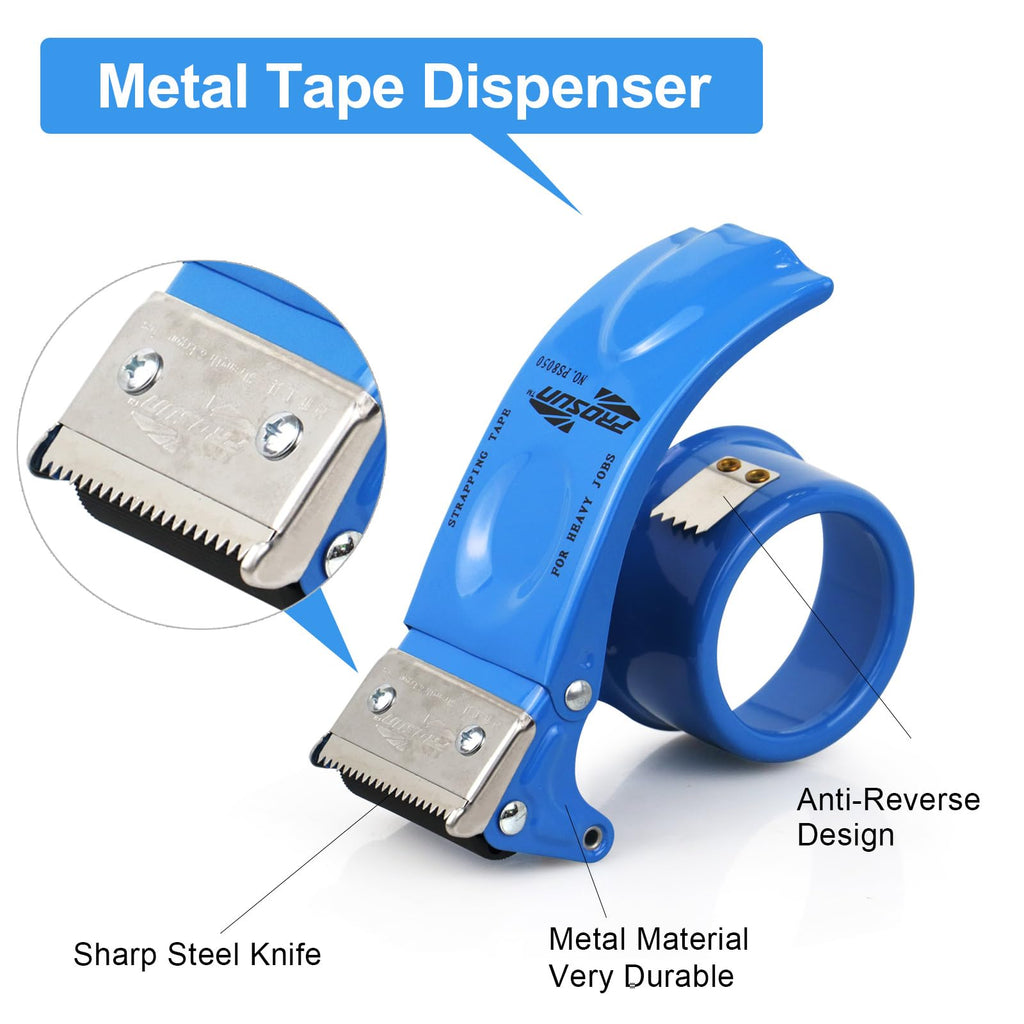 BOMEI PACK Packing Tape, Mailing & Storage Tape Clear, 1.88" x 100m, 6 Rolls with Hand-held Dispenser