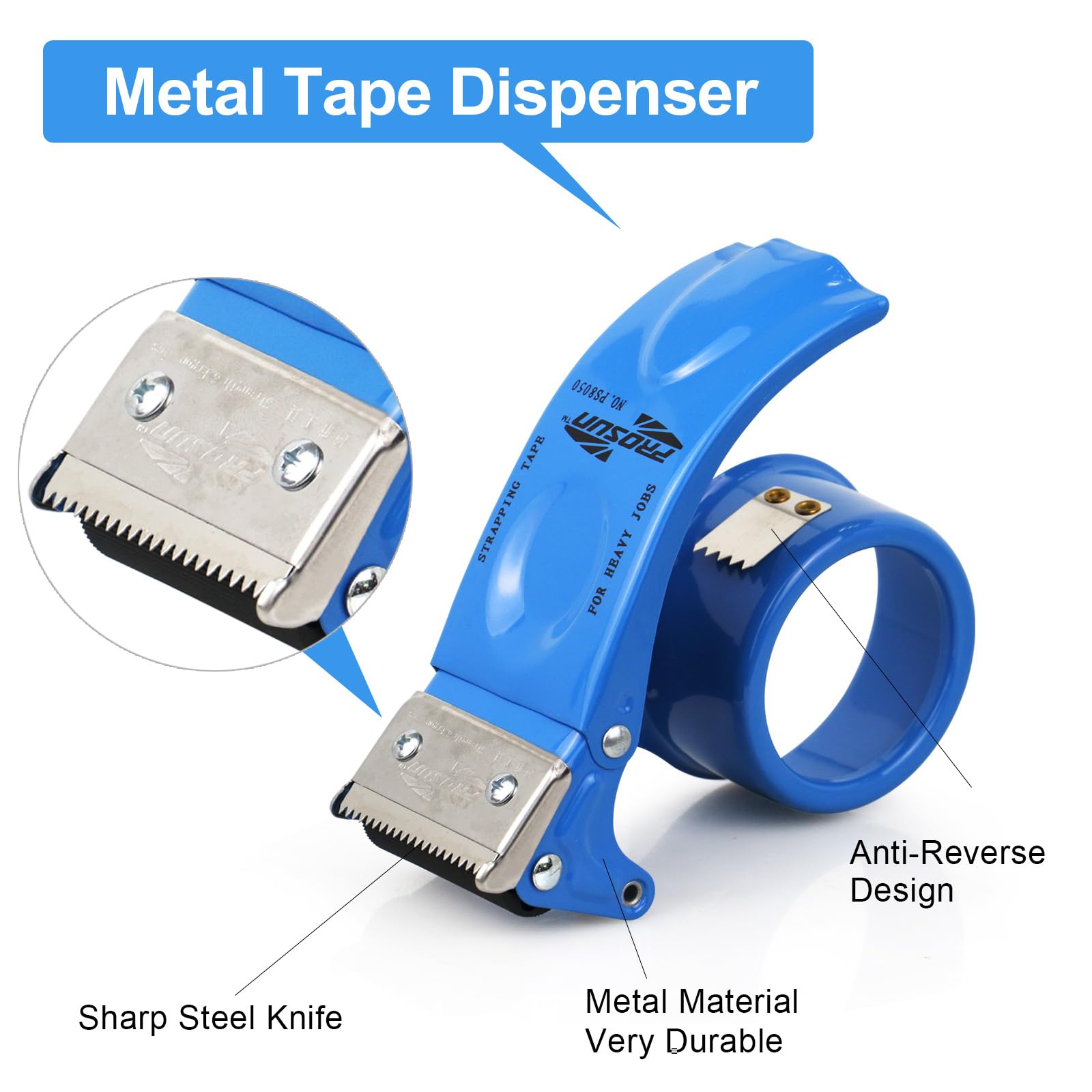 BOMEI PACK Packing Tape, Mailing & Storage Tape Clear, 1.88" x 100m, 6 Rolls with Hand-held Dispenser