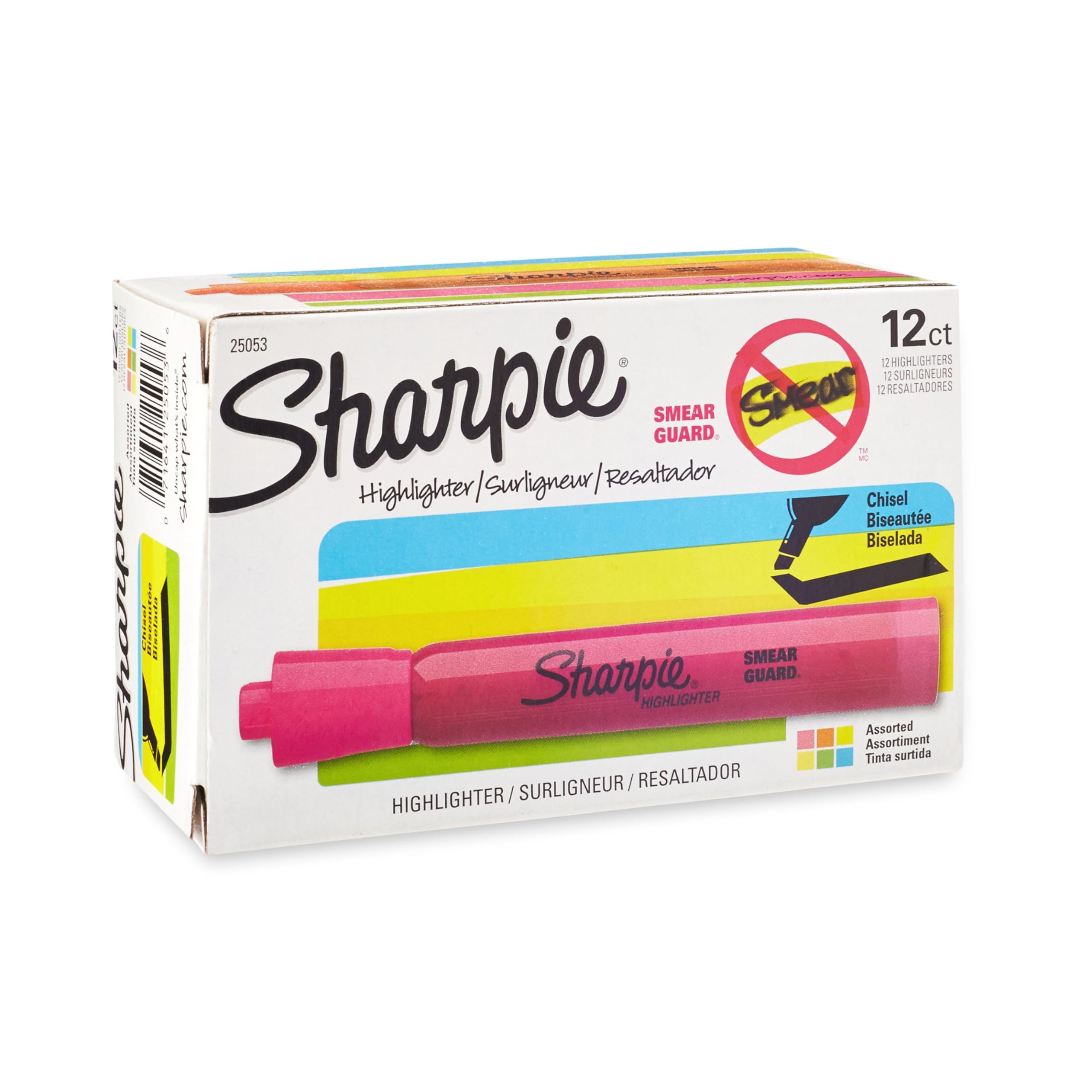 Sharpie Tank Highlighters, Chisel Tip, Assorted Colours, 12 Count