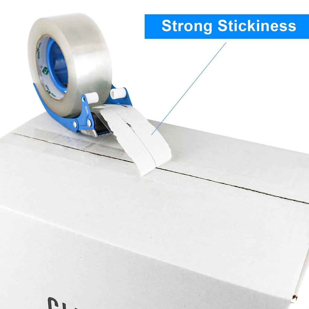 BOMEI PACK Packing Tape, Mailing & Storage Tape Clear, 1.88" x 100m, 6 Rolls with Hand-held Dispenser