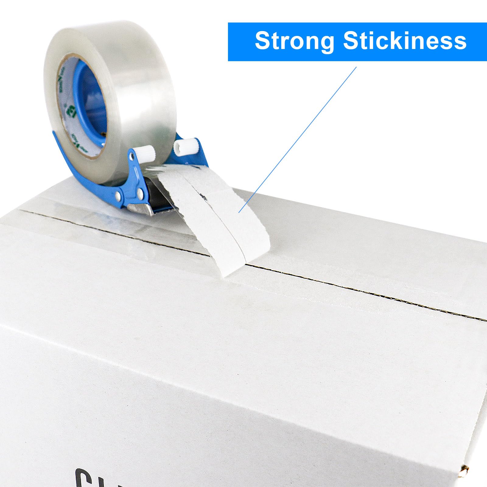 BOMEI PACK Packing Tape, Mailing & Storage Tape Clear, 1.88" x 100m, 6 Rolls with Hand-held Dispenser