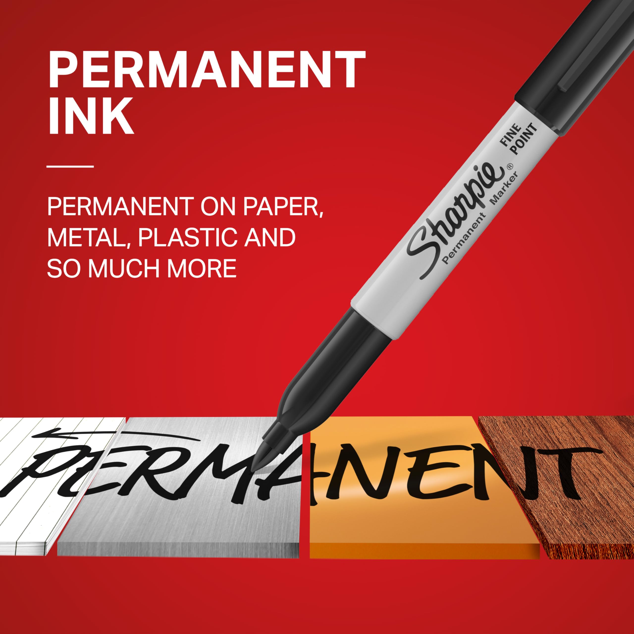 Sharpie Permanent Markers, Fine Point, Black, 12 Count
