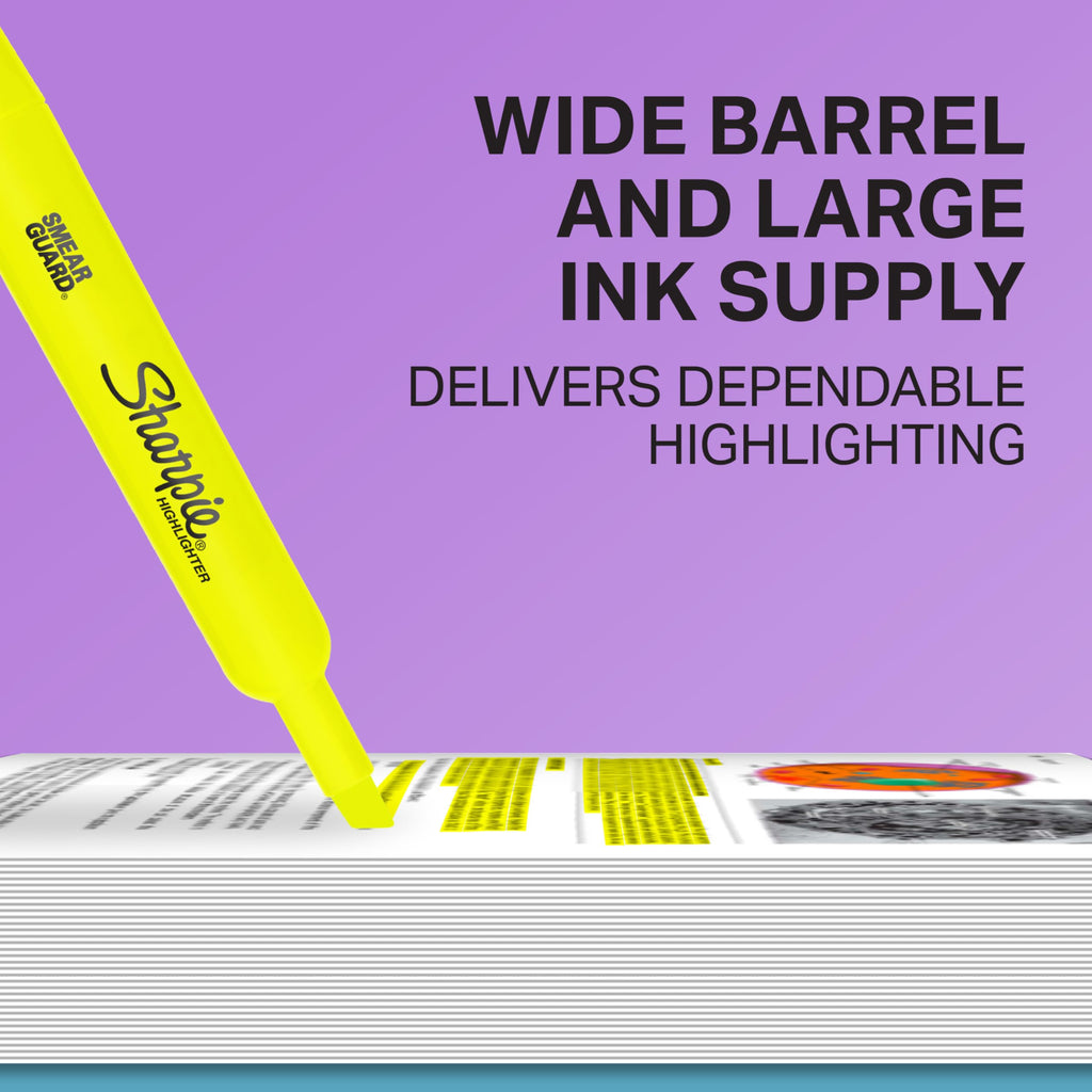 Sharpie Tank Highlighters, Chisel Tip, Assorted Colours, 12 Count