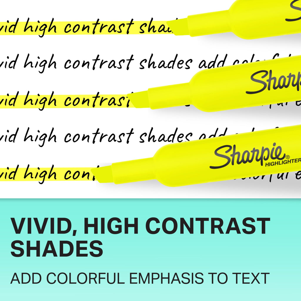 Sharpie Tank Highlighters, Chisel Tip, Assorted Colours, 12 Count