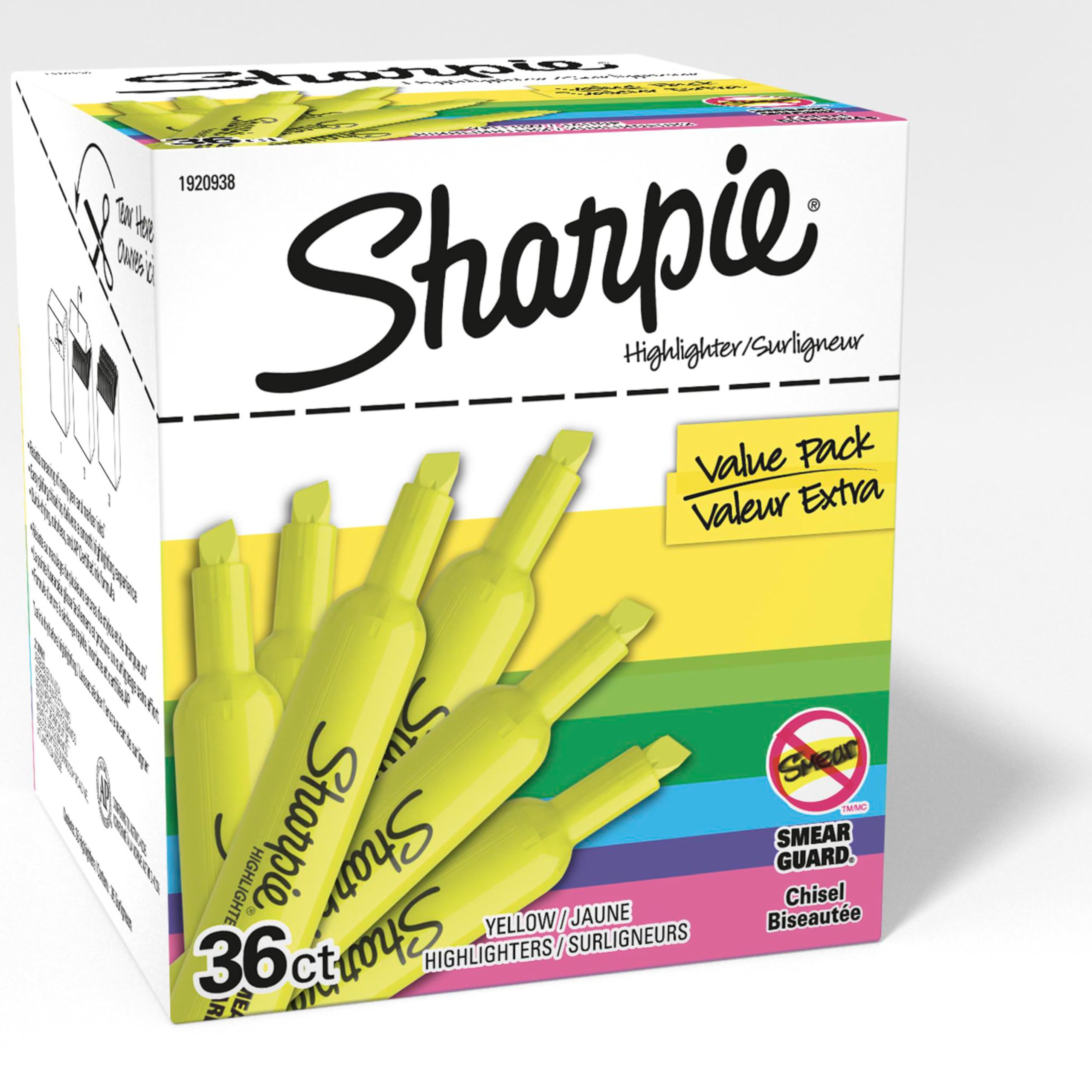 Sharpie Tank Highlighters, Chisel Tip, Assorted Colours, 12 Count