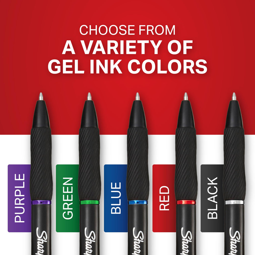 Sharpie S-Gel, Gel Pens, Medium Point (0.7mm), Black Ink Gel Pen, 12 Count