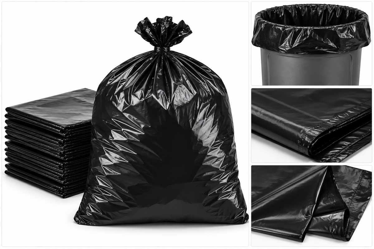 Contractor Garbage Bags, black, 35 x 50 in, 1.9 mil, 75 per box