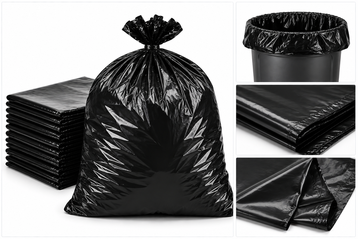 3X-Strong Industrial Garbage Bags, black, 35 x 50 in, 3 mil, 50 per box
