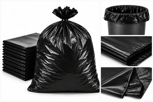 3X-Strong Industrial Garbage Bags, black, 35 x 50 in, 3 mil, 50 per box