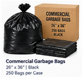 commercial garbage bags 250 case
