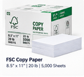 FSC copy paper 5000 sheet case