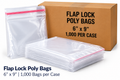 Flap Lock Poly Bags 6 x 9 inches 1000 bags per case