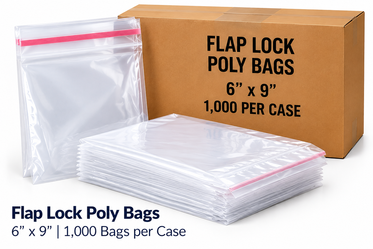 Flap Lock Poly Bags 6 x 9 inches 1000 bags per case