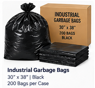 industrial black garbage bags 200 case