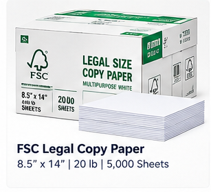 FSC legal copy paper 5000 sheet case