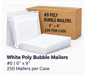 white poly bubble mailers 250 case
