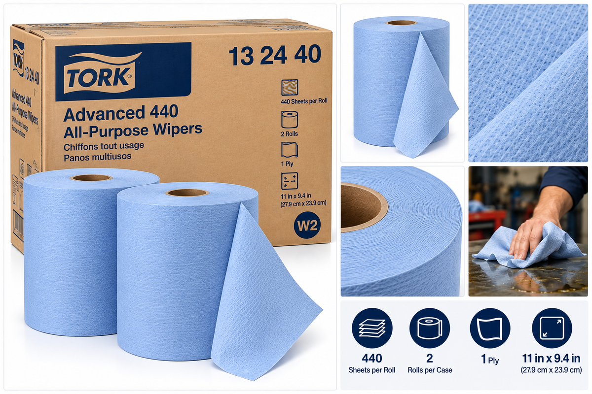 Tork Advanced 440 All-Purpose Wipers, 2 rolls per case
